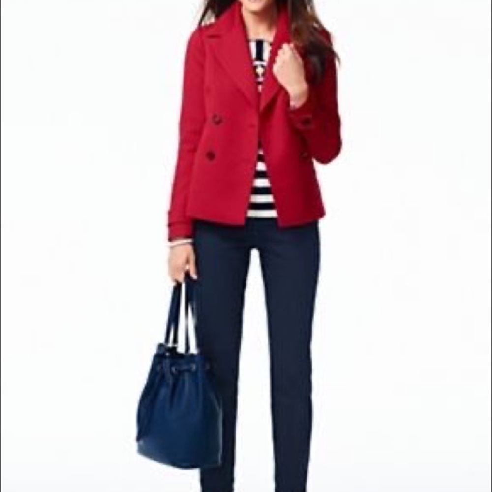 Talbots Red Double Breasted Jacket - image 1